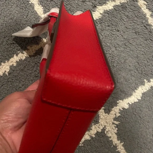 NWT Michael Kors Mercer Red Leather Mini Crossbody Bag - Picture 8 of 9